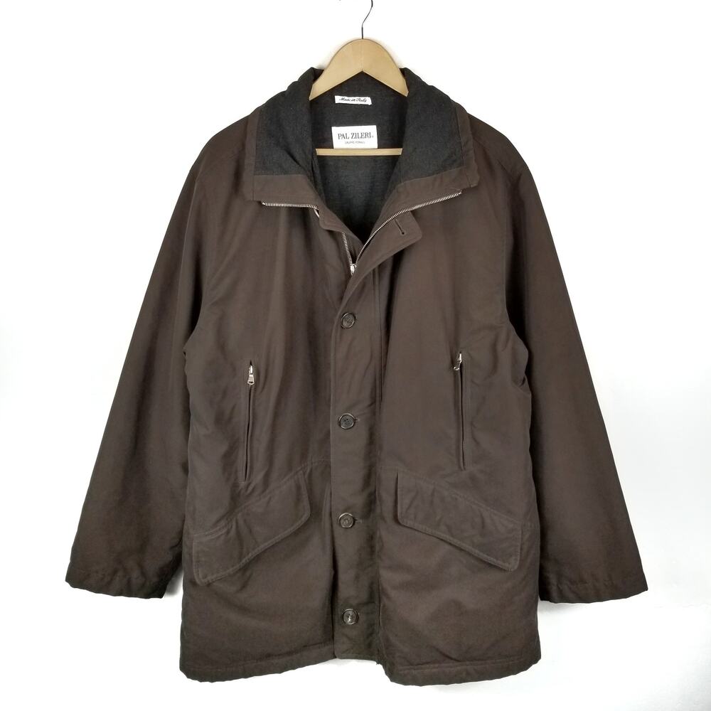 Pal Zileri Men's Brown Chore Barn Coat Jacket Size 52 XL